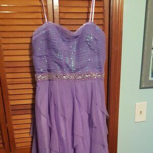 Hailey Adrianna Papell Purple Strapless Full Length Size 16